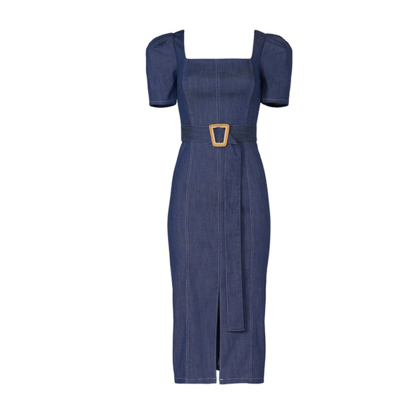 Shoshanna Denim Candelaria Dress - Size 16 - Picture 2 of 8